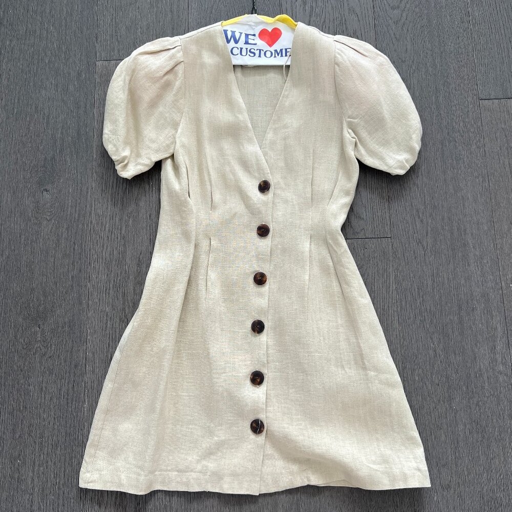 Zara linen button down dress